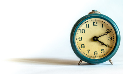 Retro blue alarm clock