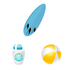 Vector illustration of equipment and swimming symbol. Collection of equipment and activity vector icon for stock.