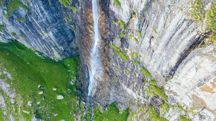 Aerial view of beautiful waterfall in Bulgaria.