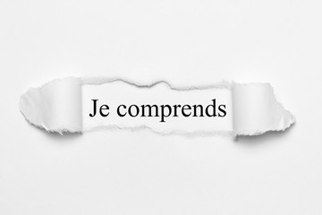 Je comprends