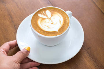 latte art  in coffee shop