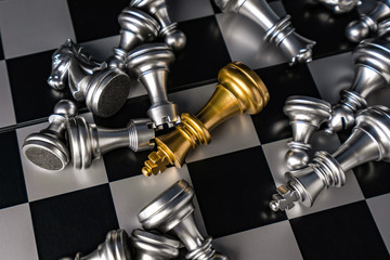 chess board game in competition play, Ideas business success concept