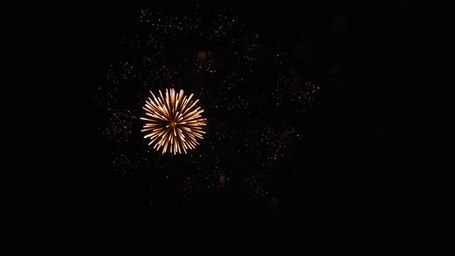 Fireworks in the sky on black background
