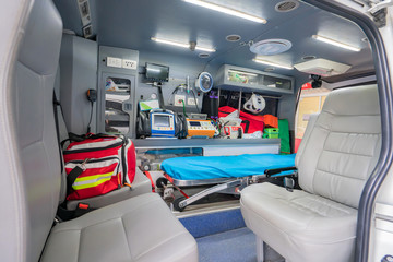 Inside of an ambulance for the hospital © CasanoWa Stutio