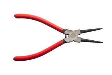 close up of pliers on white background