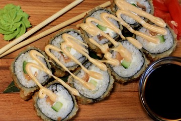 sushi on plate