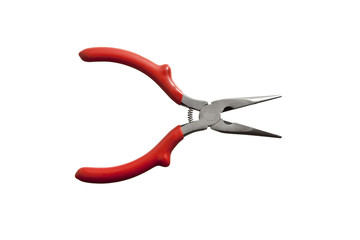 close up of pliers on white background