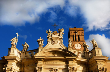 Holy Cross in Jerusalem church, wonderful late baroque masterpiece with marble statues of saints,...