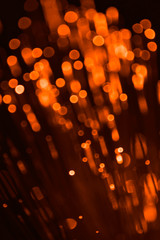 Yellow Defocused Fiber Optics Lights Background
