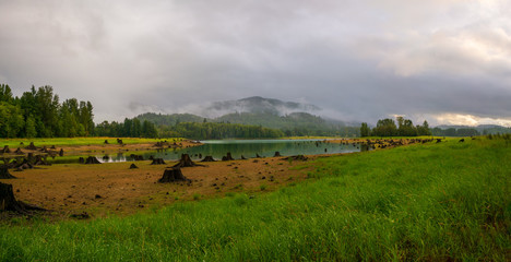 Fototapeta na wymiar Alder Lake On A Stormy Day, Washington State USA