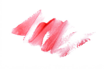Red color lip gloss brush stroke on background
