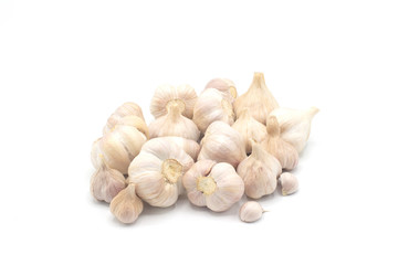 A group of garlic isolate on white background