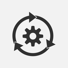 Refresh setting flat icon isolated on white background. Vector illustration.