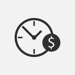 Time is money icon isolated on white background. Vector illustration.