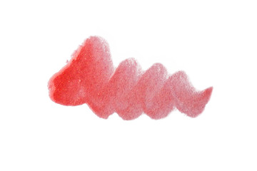 Red color lip gloss brush stroke on background
