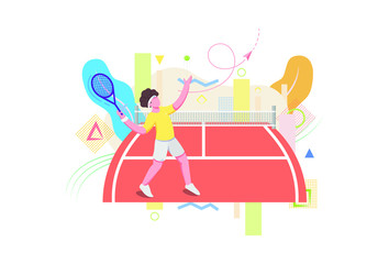 abstract tennis player vector illustration
