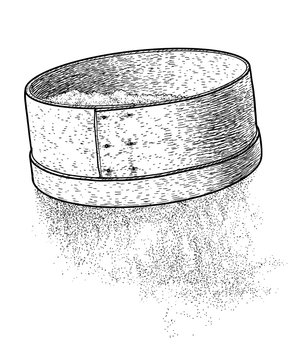 sifting flour black and white clip art preview