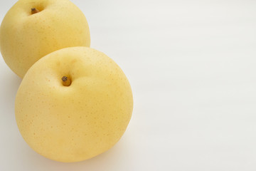 Asian pears on white background