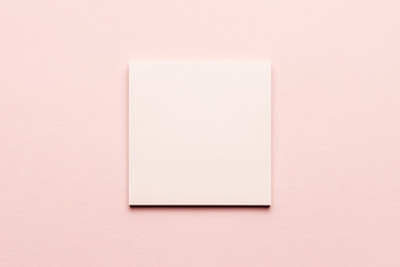 coral pink note stick. empty template for design. space for text.