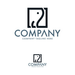 Minimal Elephant Logo Template. Creative Elephant Logo Design