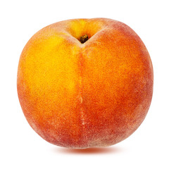 Peach isolated on white background with clipping path