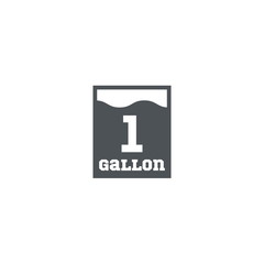 1 gal sign (mark) estimated volumes gallons. Vector symbol packa
