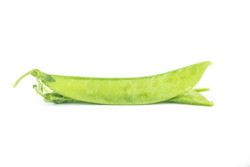Snow peas isolated on white background
