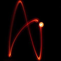 AI Lightpainting red Ai japan word for love light in the night