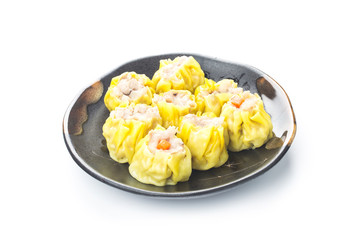 chinese steamed shrimp dimsum in White background