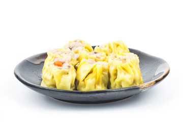 chinese steamed shrimp dimsum in White background