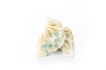 Chinese vegetables dumplings on white background