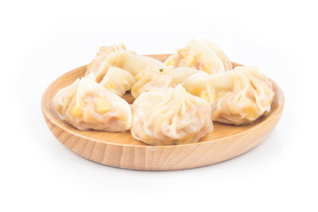Chinese corn dumplings on white background