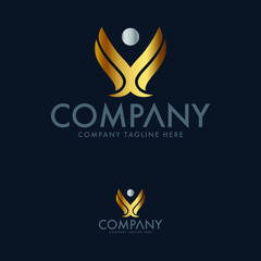 Abstract Creative Wing Logo Template
