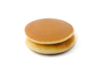 Dorayaki is japanese pancakes isolated on white background