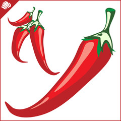 Red hot pepper. Vector. Eps.