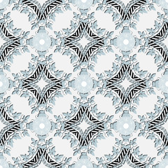 Floral greek style elegance vector seamless pattern. Geometric ornamental light background. Abstract decorative repeat backdrop. Branches, leaves, geometry shapes, circles. Greek key meanders ornament