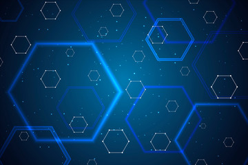 Blockchain network concept , Distributed ledger, computer connection technology, matrix coded background.