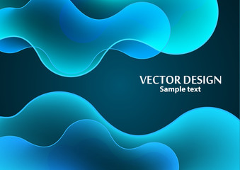 Bright dynamic texture background with liquid forms modern concept, smooth layers. Creative geometric wallpaper. Vector illustration for your design.