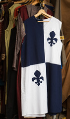 Blue and white medieval nobleman clothes