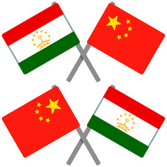 タジキスタンと中国の旗