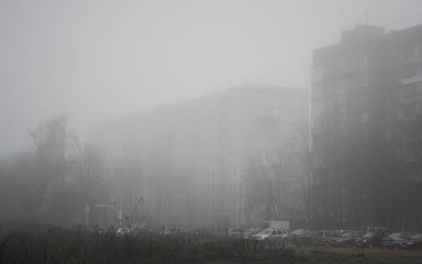 fog in city