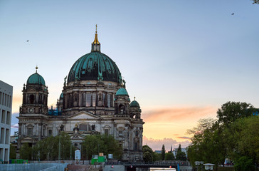 Fototapeta na wymiar Berlin Cathedral located on Museum Island in the Mitte borough of Berlin, Germany.