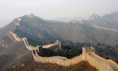 The Great Wall of China. This section of the Great Wall is Jinshanling, a wild part with scenic...