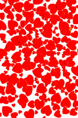 Pattern with hearts for present carts design on white background top view