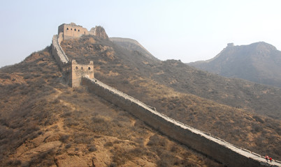 The Great Wall of China. This section of the Great Wall is Jinshanling, a wild part with scenic views. The Great Wall of China near Beijing. Wild Great Wall of China, Jinshanling, Beijing, UNESCO site