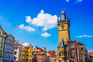 Historic architecture of Old Town Square in Prague, Czech Rep.