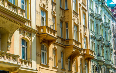 Fototapeta na wymiar Historic architecture of downtown Prague, Czech Republic