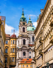 Fototapeta na wymiar Historic architecture of downtown Prague, Czech Republic