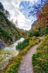 Fototapeta na wymiar Hiking at the Oetschergraeben in Lower Austria