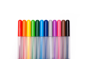 Colorful Felt Tip Pens .Multicolored Felt-Tip Pens .Multicolored Felt-Tip Pens isolated on a white background .